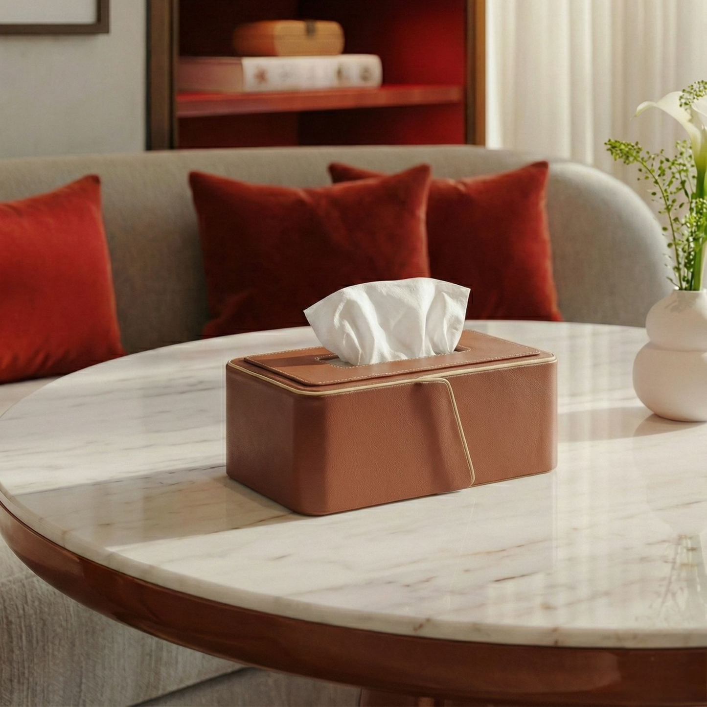Cognac Leather Office Set