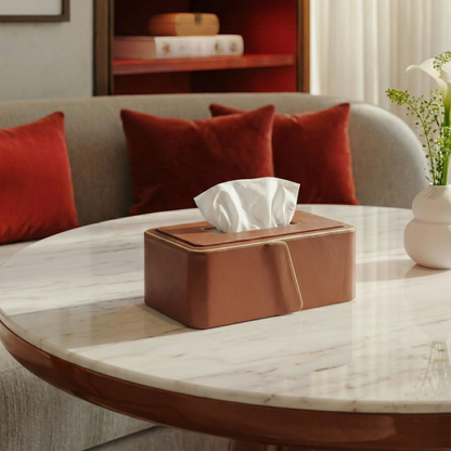 Cognac Leather Office Set