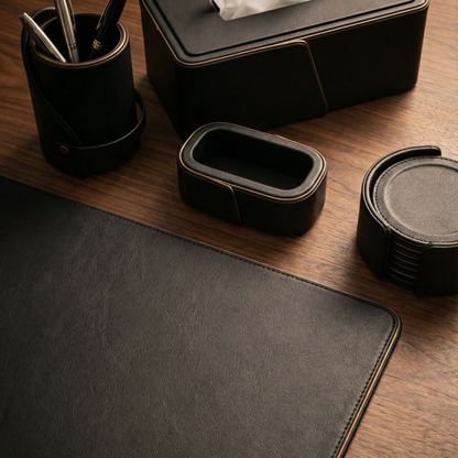 Noir Leather Office Set