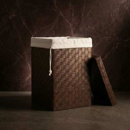 Vivaldi Woven Leather Laundry Hamper