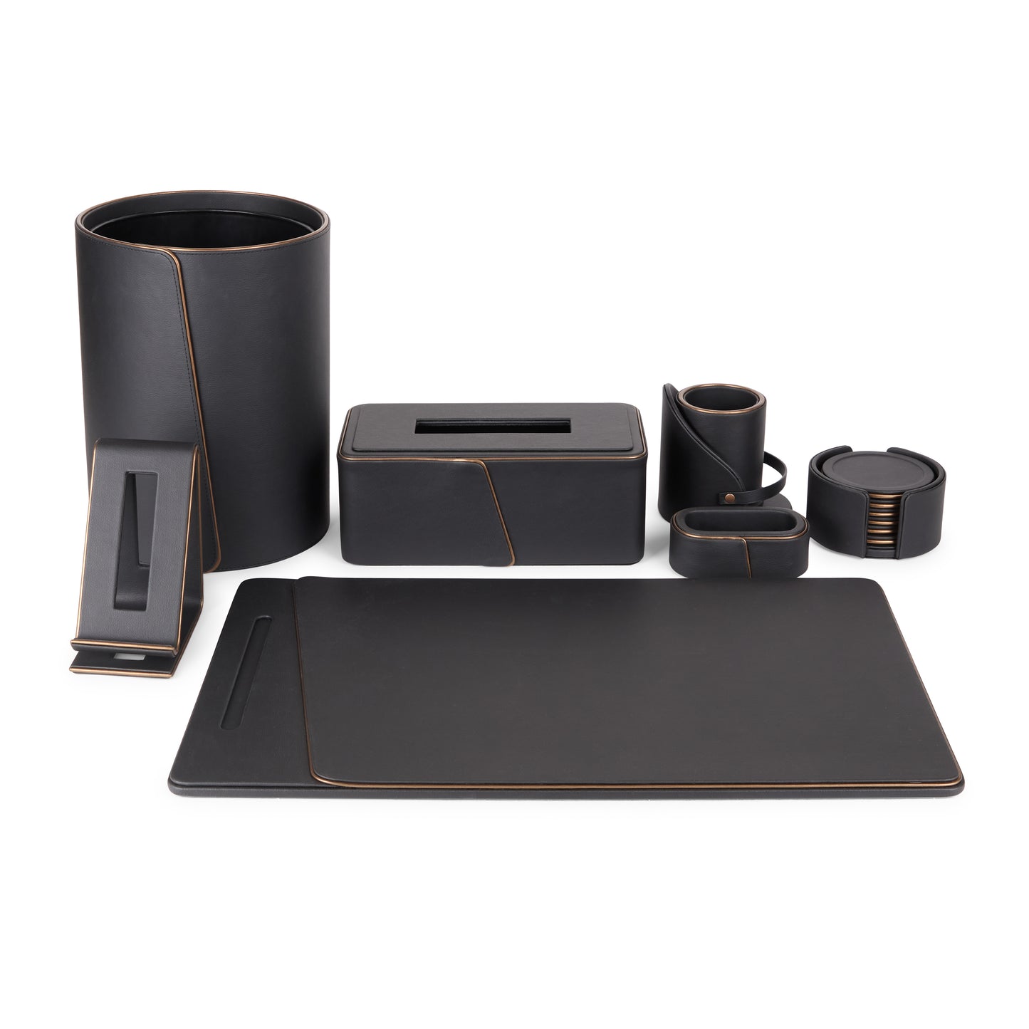 Noir Leather Office Set