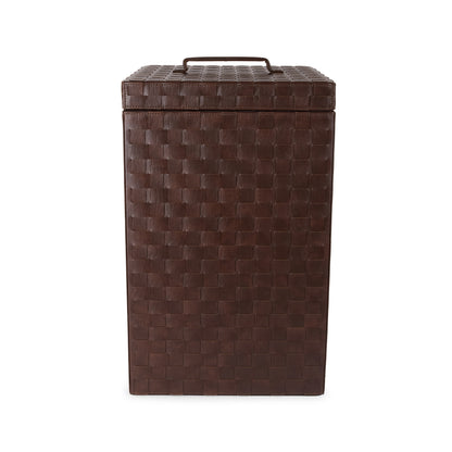 Vivaldi Woven Leather Laundry Hamper