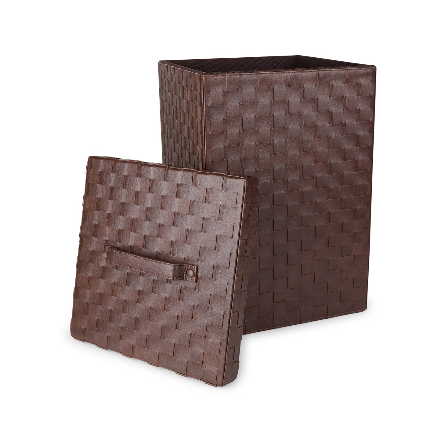 Vivaldi Woven Leather Laundry Hamper