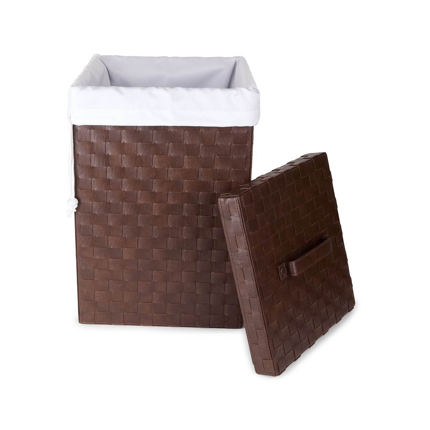 Vivaldi Woven Leather Laundry Hamper