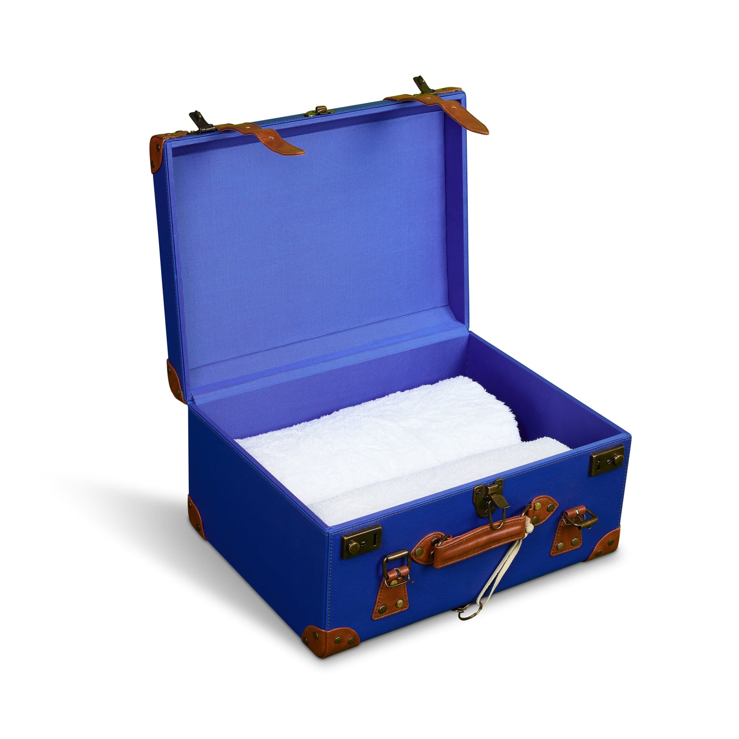 Cobalt Vintage Style Towel Crate