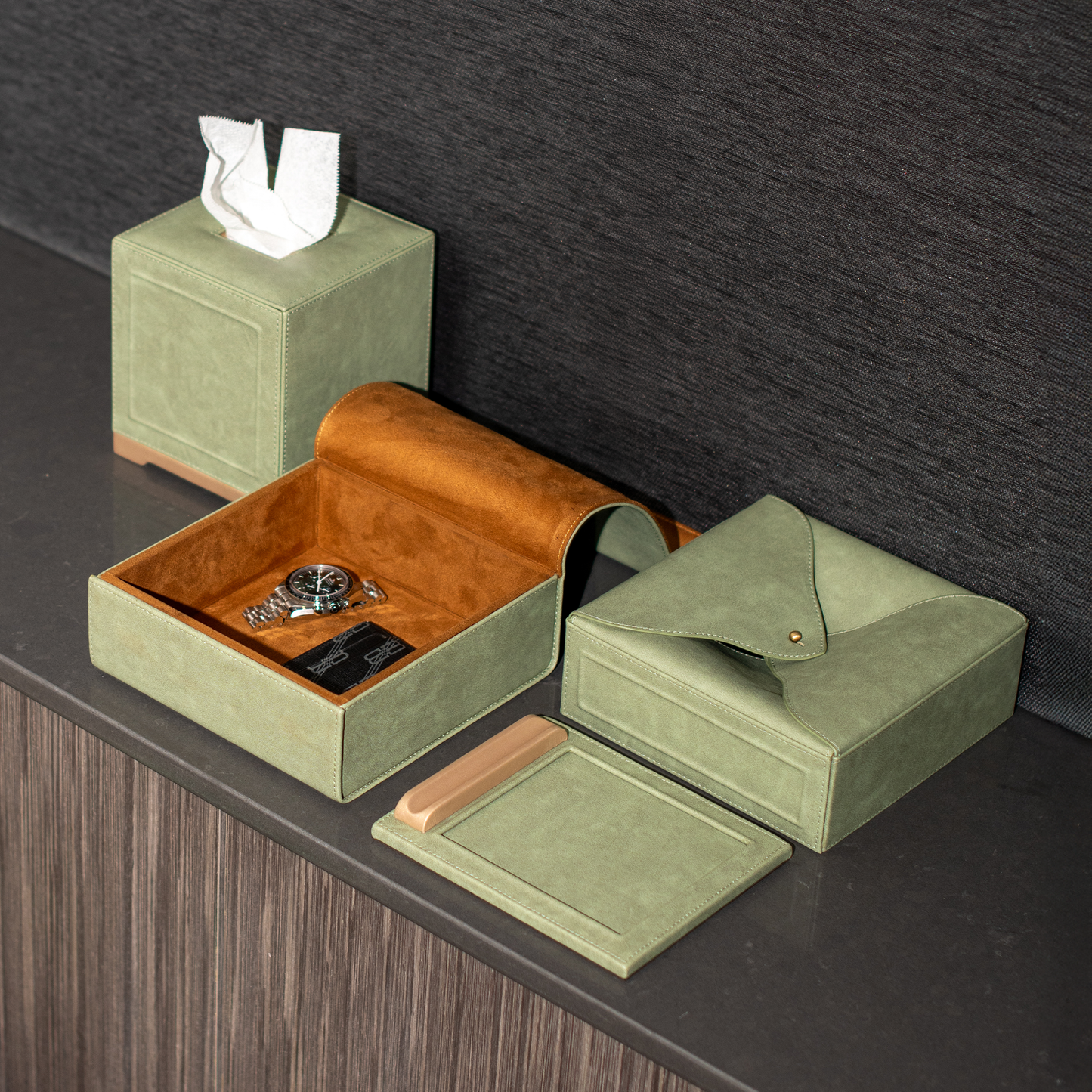 Vintage Moss Green with Gold