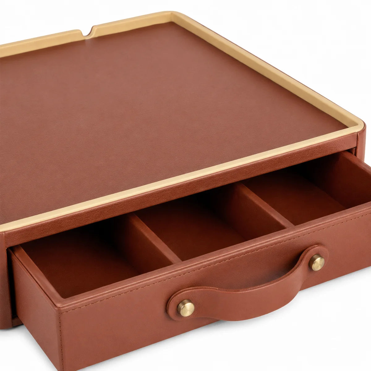 Cognac Leather Tea & Coffee Box